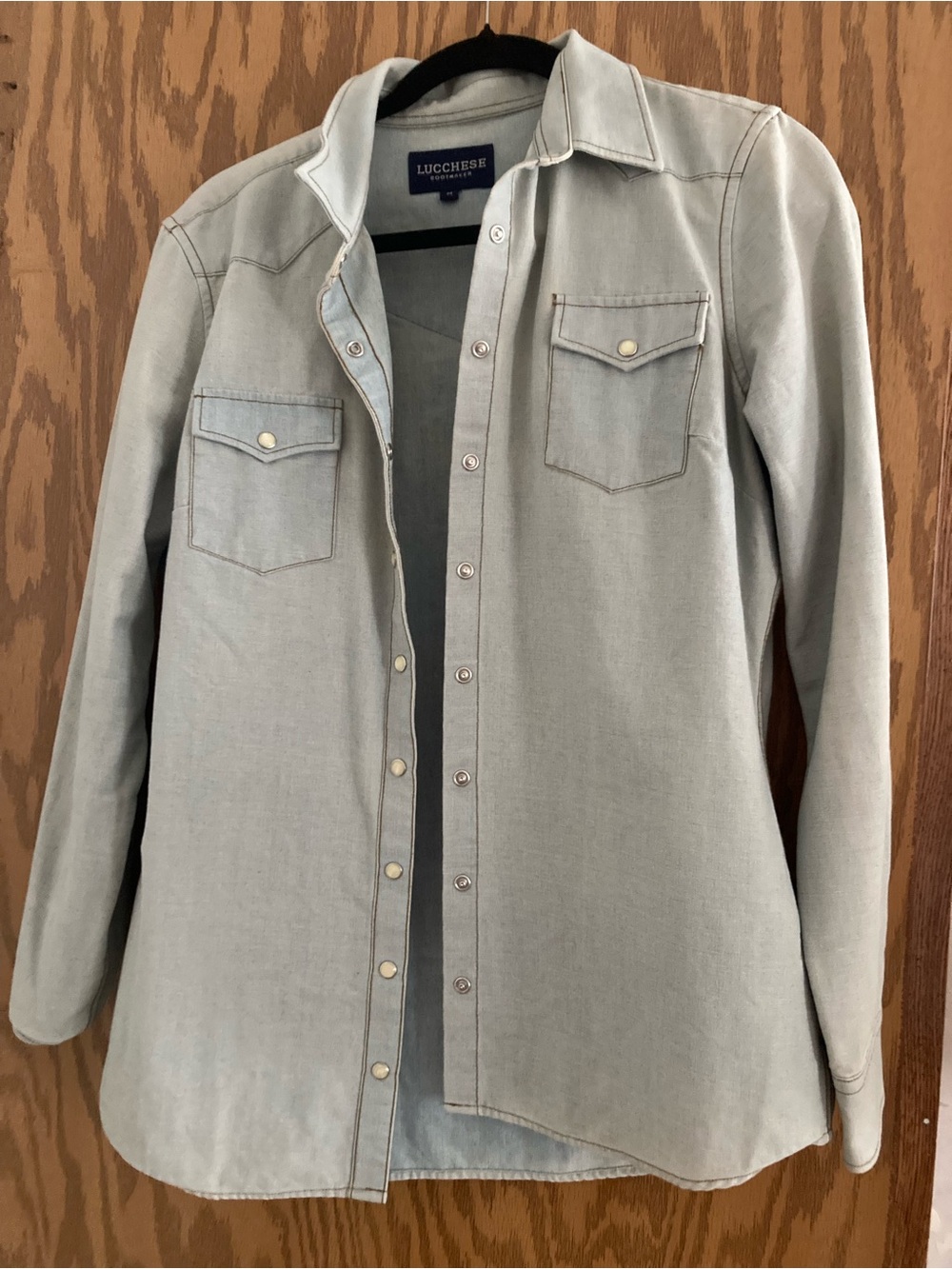 Lucchese Light Gray Snap Western Button-Down Shirt